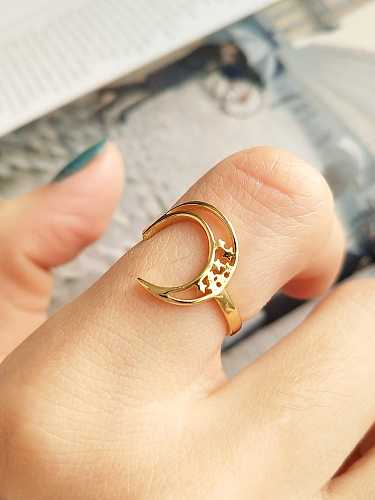 925 Sterling Silver Moon Minimalist Band Ring