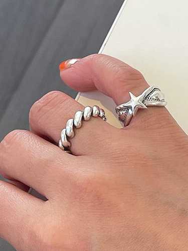 925 Sterling Silver Star Vintage Band Ring