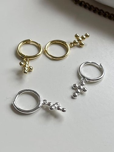 925 Sterling Silver Cross Minimalist Huggie Earring