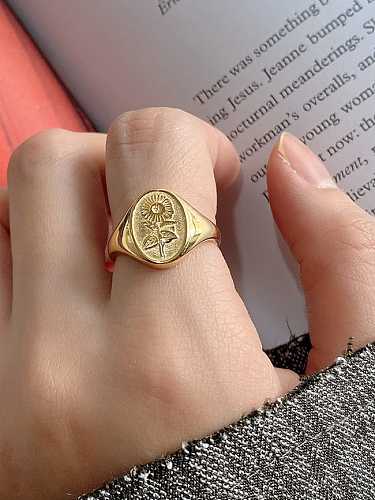 925 الفضة الاسترليني خاتم خمر عباد الشمس الحرة الحجم