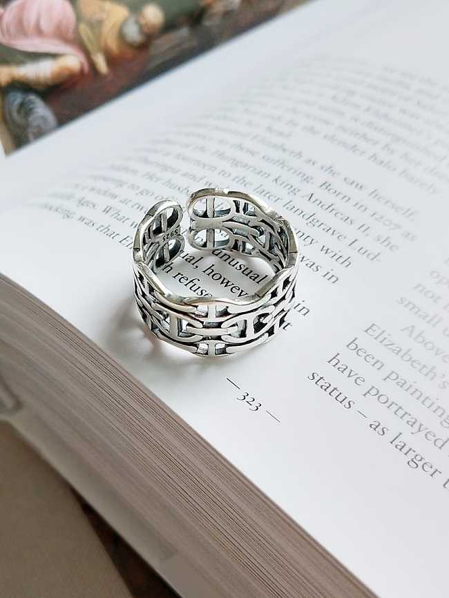 925 Sterling Silver Irregular Vintage Free Size Midi Ring