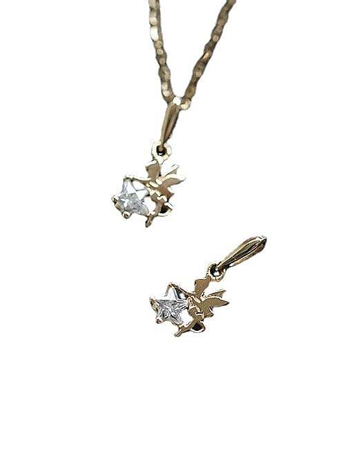925 Sterling Silver Rhinestone Star Dainty Necklace