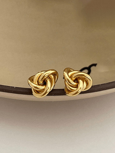 925 Sterling Silver Irregular Knot Vintage Stud Earring