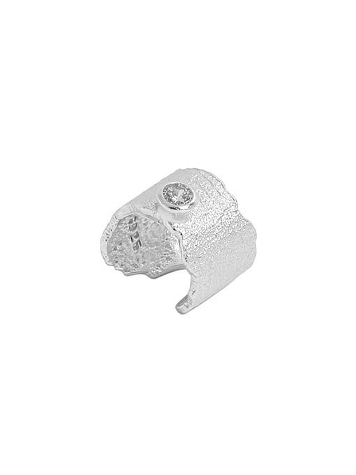 925 Sterling Silver Rhinestone Irregular Minimalist Single Earring