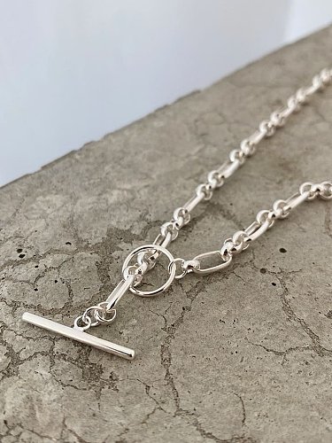 Collier vintage géométrique en argent sterling 925