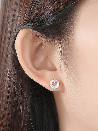 925 Sterling Silver Simplistic Heart Stud Earrings