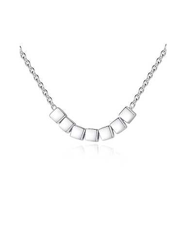 Collier pendentif carré de mode simple en argent sterling 925