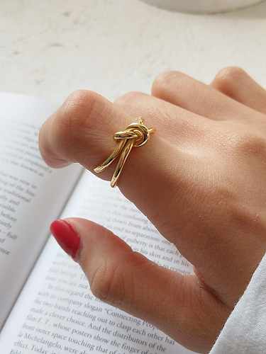 925 Sterling Silver Minimalist Knot Free Size Midi Ring