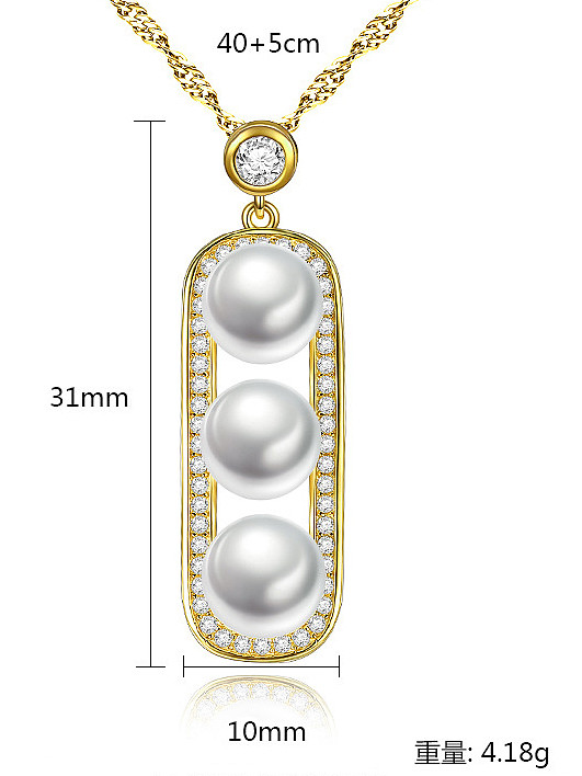 Collier de perles d'eau douce naturelles 8-9 mm Fashion Pod en argent sterling