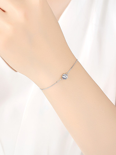 Sterling silver single AAA zircon bracelet