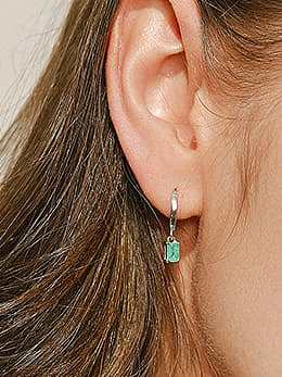 Boucle d'oreille Huggie minimaliste géométrique en opale en argent sterling 925