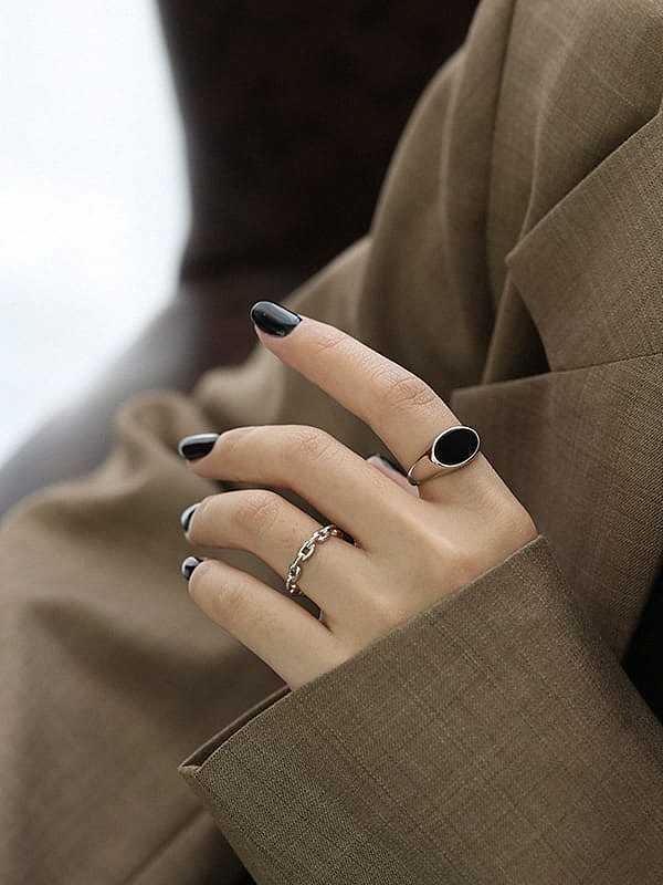 925 Sterling Silver Carnelian Geometric Vintage Band Ring