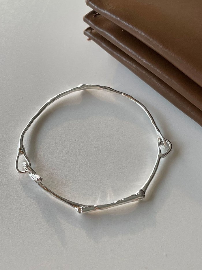 Unregelmäßiges minimalistisches Armband aus 925er Sterlingsilber