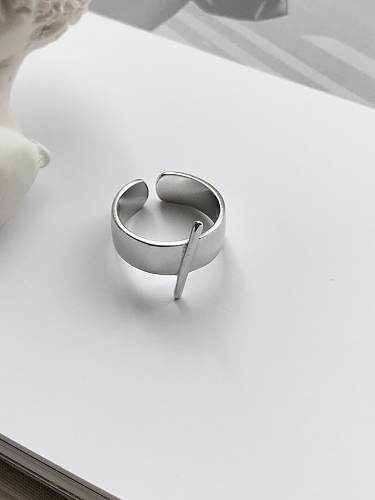 925 Sterling Silver Smooth Irregular Minimalist Free Size Band Ring