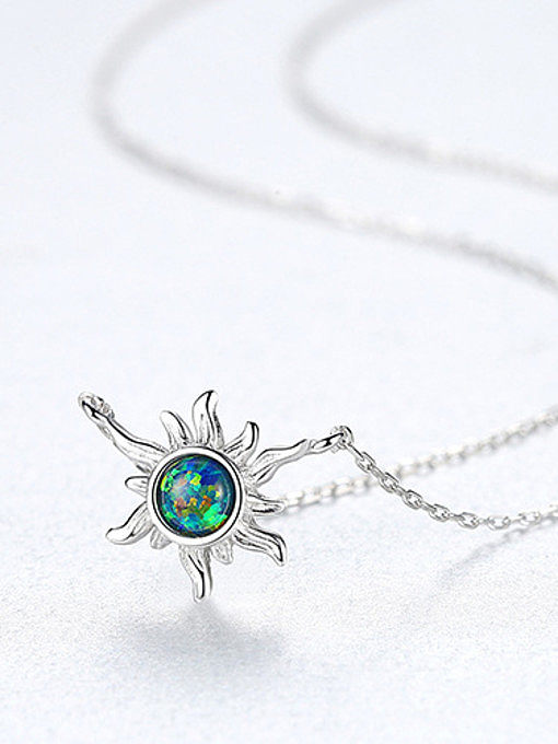 Colliers en argent sterling 925 avec opale mignon soleil