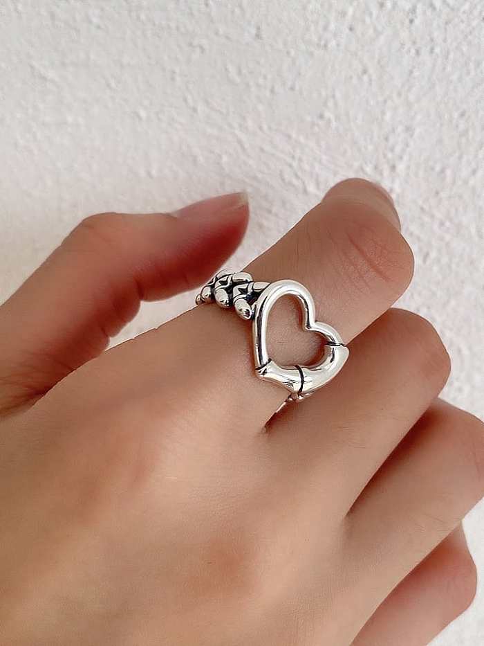 Bague vintage coeur en argent sterling 925