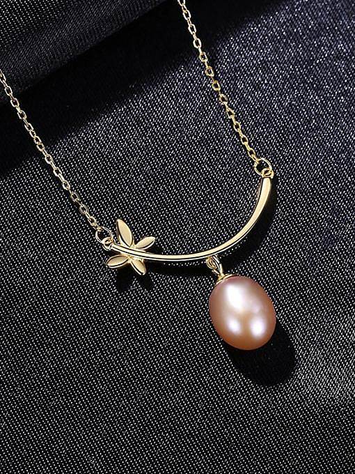 925 Sterling Silver Freshwater Pearl Flower Minimalist Necklace