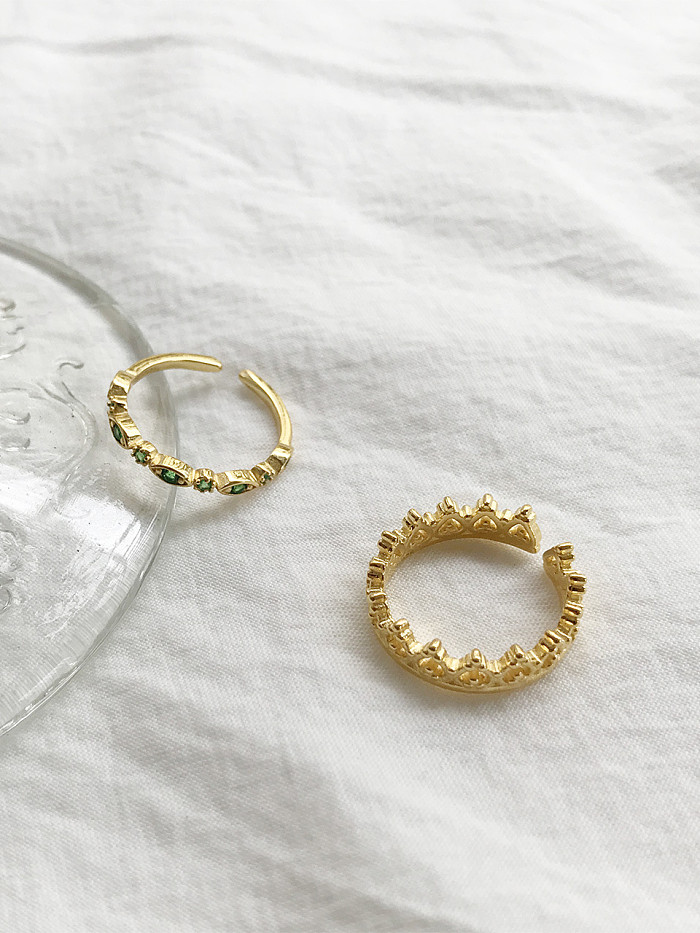 Dentelle en or 18 carats plaqué argent pur avec de minuscules anneaux en zircon
