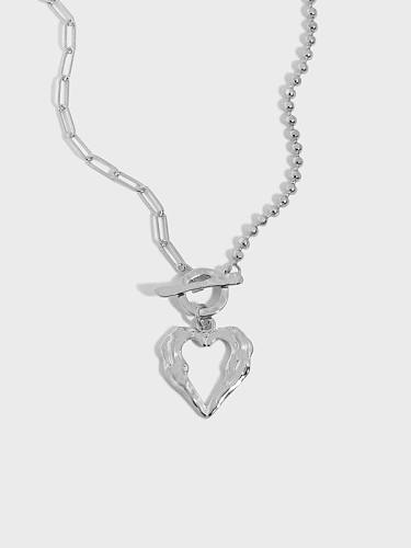 925 Sterling Silber hohles Herz Vintage Halskette