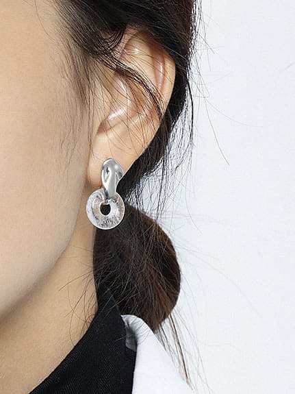 925 Sterling Silver imitation Crystal Geometric Vintage Drop Earring