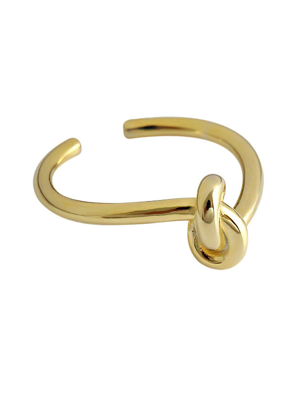 925 Sterling Silver With Glossy Simplistic Tie a Knot Free Size Rings