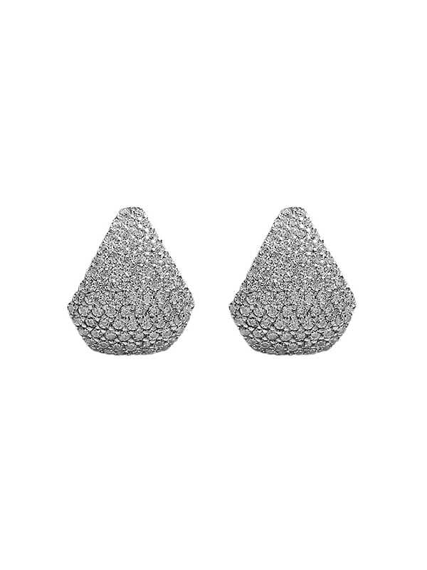 Boucles d'Oreilles Triangle Dainty en Argent Sterling 925 avec Oxyde de Zirconium