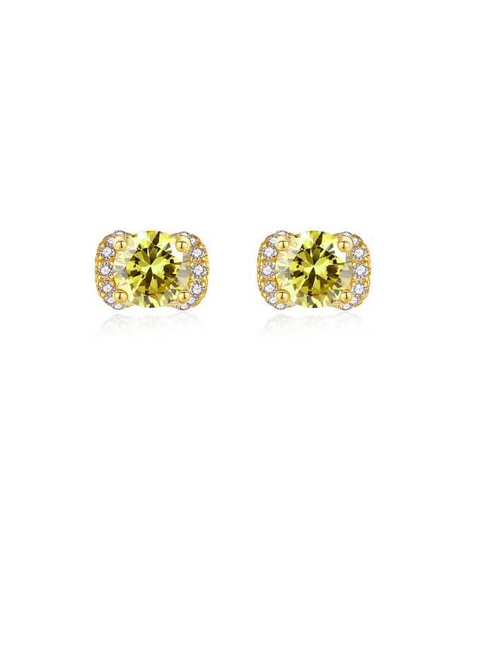 925 Sterling Silver Cubic Zirconia Geometric Minimalist Stud Earring