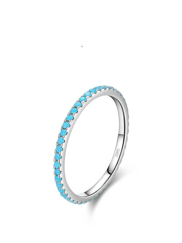 925 Sterling Silver Cubic Zirconia Irregular Minimalist Band Ring