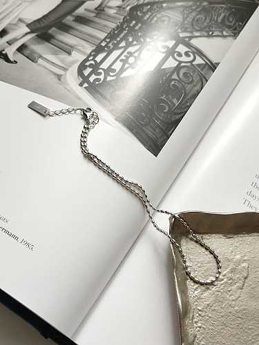 925 Sterling Silber minimalistische Olivenkette Fußkette Fußkette