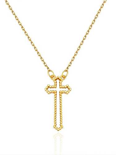 925 Sterling Silver Hollow Cross Minimalist Necklace