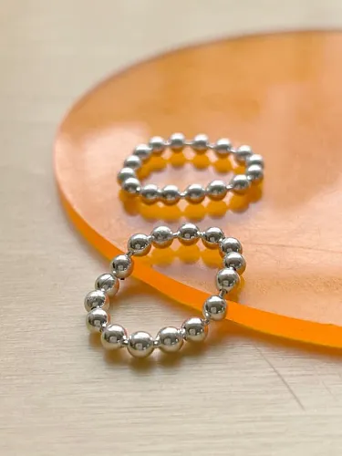 925 Sterling Silver Bead Round Minimalist Bead Ring