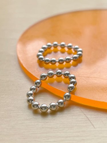 Runder minimalistischer Perlenring aus 925er Sterlingsilber