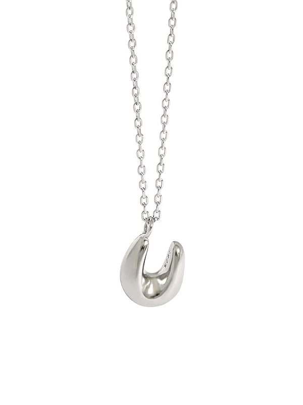 925 Sterling Silber geometrische minimalistische U-förmige Anhänger-Halskette
