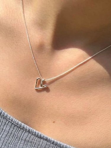 925 Sterling Silver Heart Minimalist Necklace