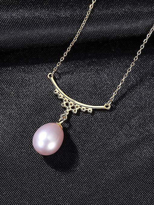 925 Sterling Silver Imitation Pearl Water Drop Dainty Necklace