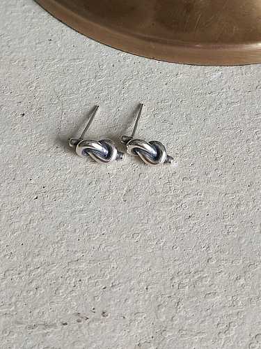 Boucle d'oreille minimaliste en argent sterling 925 avec nœud papillon