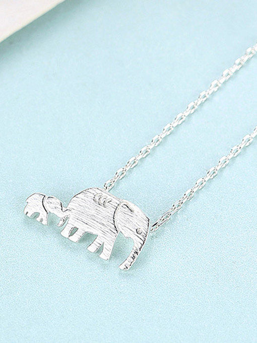 Collar de elefante lindo animal de plata esterlina