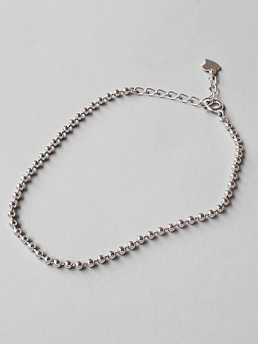 Bracelets en argent sterling 925 avec perles simplistes plaquées platine