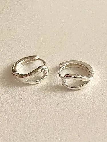 925 Sterling Silver Geometric Vintage Huggie Earring
