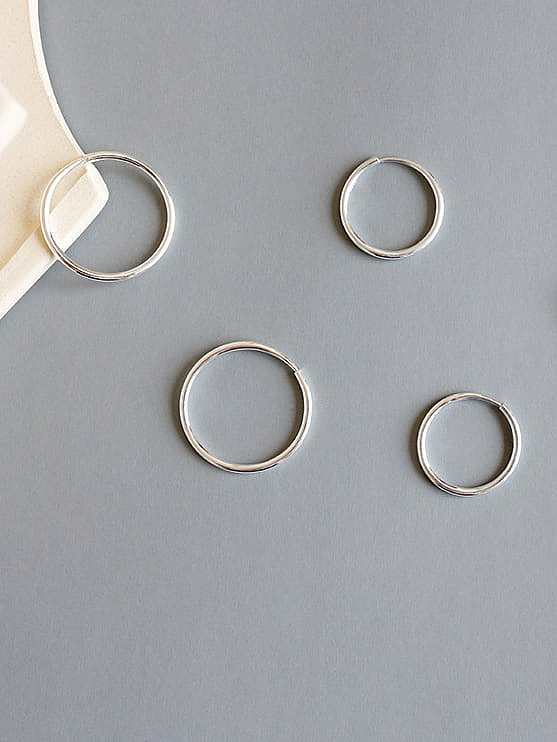 925 Sterling Silver Round Minimalist Hoop Earring