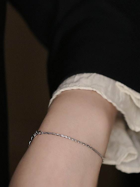 925 Sterling Silver Weave Trend Link Bracelet