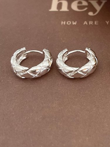925 Sterling Silver Twill Irregular Vintage Stud Earring