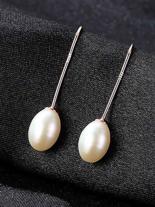 Sterling silver natural pearl simple versatile ear hook