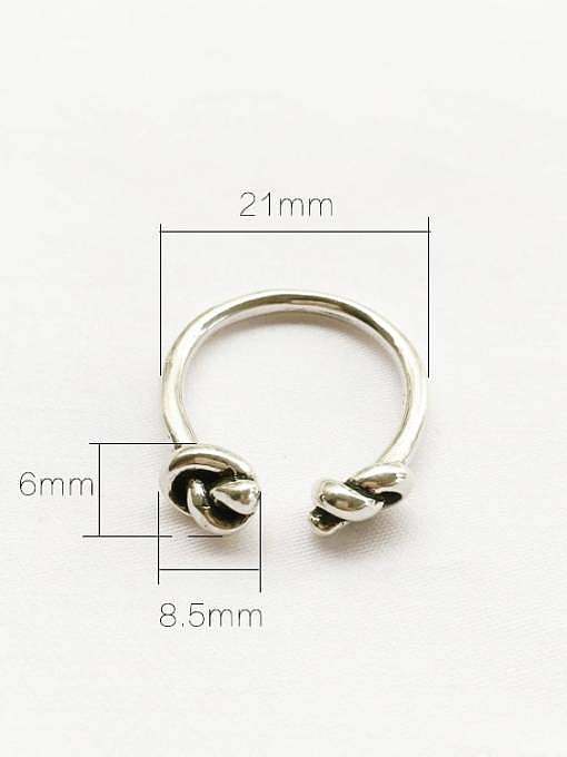 925 Sterling Silver Vintage Bold Double Knot Free Size Midi Ring