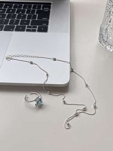 925 Sterling Silver Bead Round Minimalist Necklace