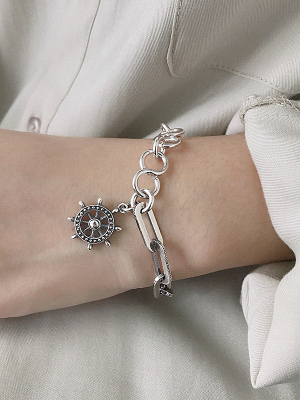 925 Sterling Silver With Antique Silver Plated Chain Bracelets