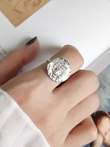 925 Sterling Silver Geometric Vintage Band Ring