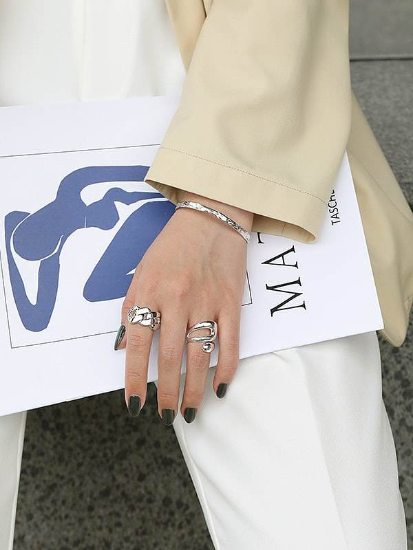 925 Sterling Silver Irregular Minimalist Band Ring