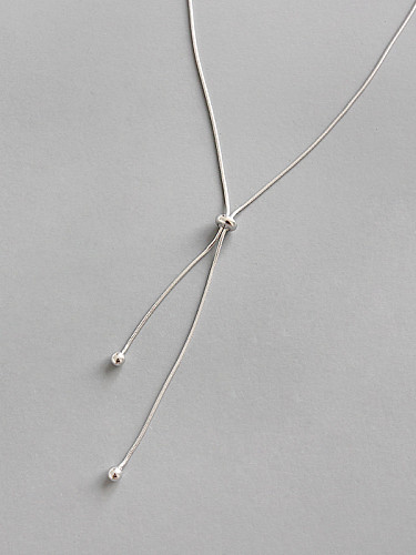 Sterling silver simple snake bone chain necklace