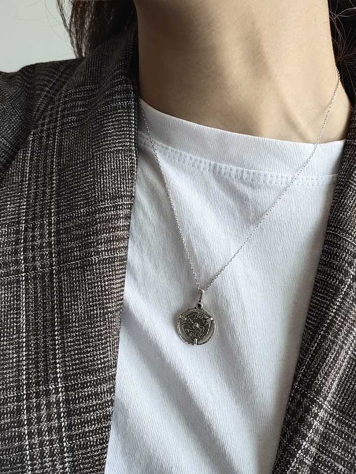 Collar vintage geométrico de plata de ley 925